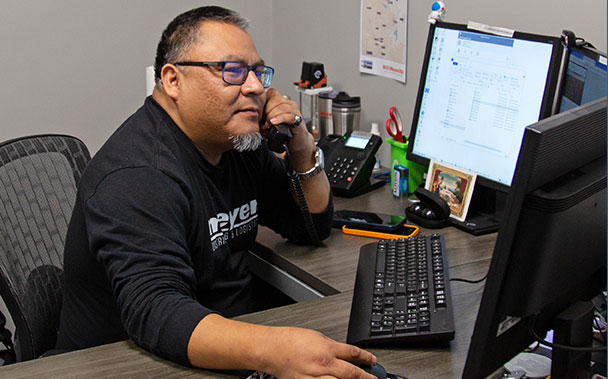 Meyer employee on the phone